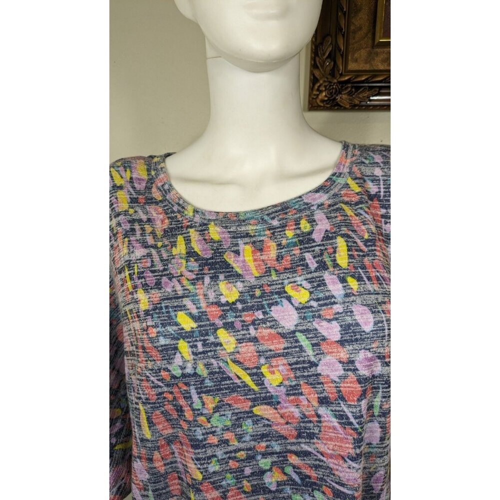Westbound Women's Multi Color Pastel Confetti Short Sleeve Blouse Plus Size 2X - Picture 3 of 12